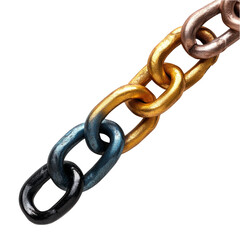 Obraz premium Isolated Colorful Chains on Transparent Background for Creative Use