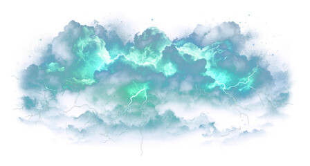 PNG Green clouds in the sky lightning illustration nature.