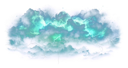 PNG Green clouds in the sky lightning illustration nature.