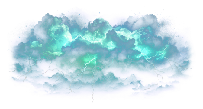 PNG Green clouds in the sky lightning illustration nature. - Powered by Adobe