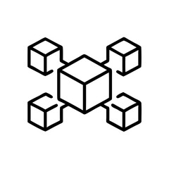Obraz premium Blockchain network icon illustrating decentralized technology 