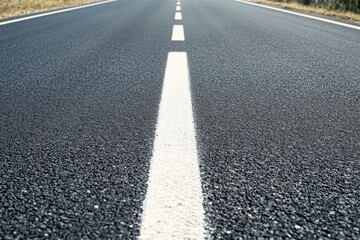 Obraz premium Asphalt road with white line marking the center division