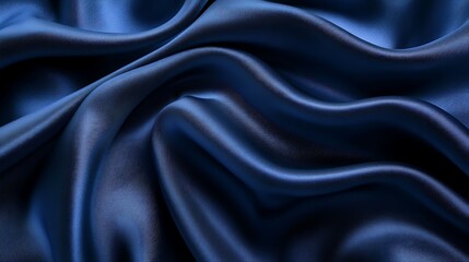Fototapeta premium Abstract Dark Blue Fabric Waves: Smooth Texture Background for Art, Design and Fashion Inspiration.