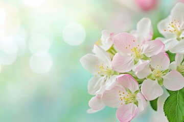 春の訪れを告げる薄ピンクと白の花が彩る美しい自然の景色