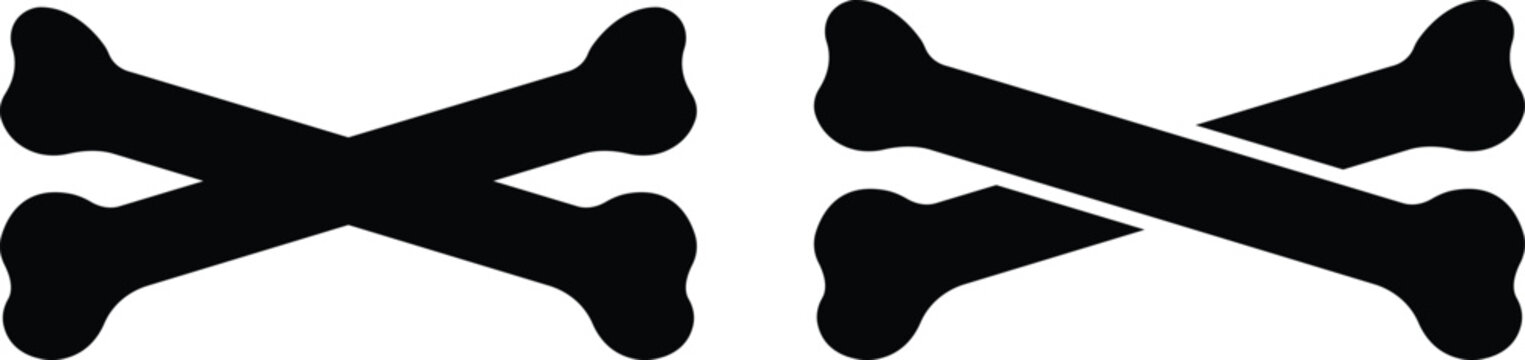 Crossbones. Death, danger or poison symbol icon in Flat set isolated on transparent background