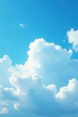 Soft focus blue sky with white cloud formations and gentle breeze, peaceful atmosphere, clouds, blue sky