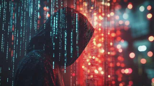 Hackers are planning to hack and attack Zeroday networks and cyber security systems in Smart digital city with Data center on cloud cyber security and Blue Binary Data Software Programming Code 