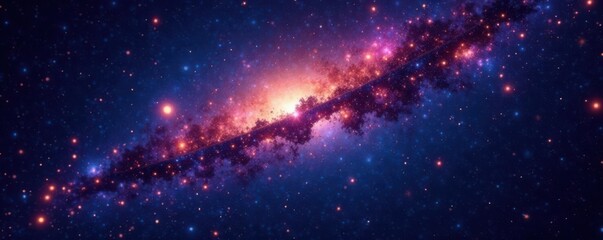 Sparkling starfield on a dark backdrop of infinite space, cosmos, galaxy