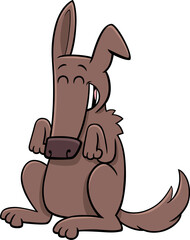 happy cartoon brown dog animal character