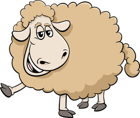 funny cartoon sheep farm animal character