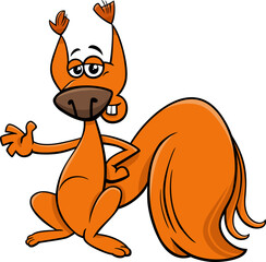 funny cartoon red squirrel comic animal character