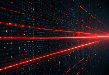 Red Laser Beam in a Dark Room