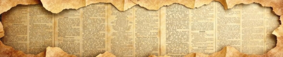 Obraz premium Distressed vintage newspaper texture with worn edges and creases , yellowed, worn, distressed