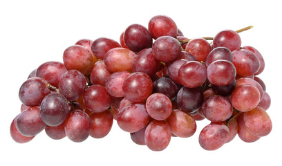 Fototapeta premium Bunch of ripe, red grapes, isolated background. The grapes are clustered together, showcasing their vibrant color and fresh appearance