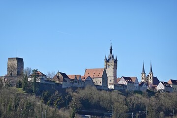 Fototapeta premium Bad Wimpfen - Blick von Bad Friedrichshall auf Bad Wimpfen