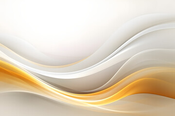Obraz premium Abstract minimalist wavy background in cool yellow tones. Abstract smooth waves, soft gradients, light yellow and white tones, fluid shapes background 