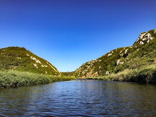 mountain landscape with lake