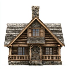 old wooden house with wooden roof