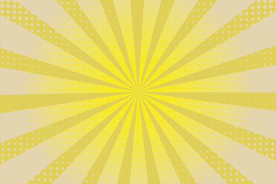 Yellow Sunburst Abstract Background with Rays and Light