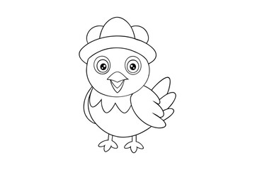 Chicken coloring page for kids 