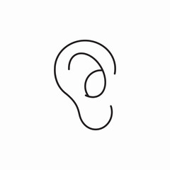 outer ear structure icon sign vector