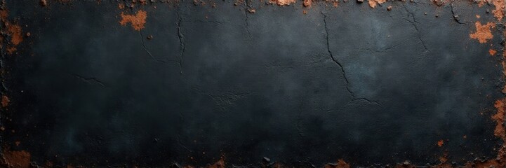 Naklejka premium Blackened metal surface with intricate scratch patterns and patina , corroded, industrial