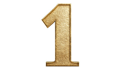 Gold number one on transparent background for celebrations