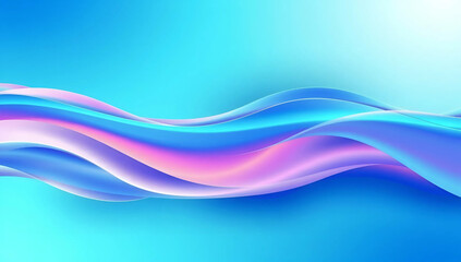 Fototapeta premium Abstract Blue Wavy Background with Smooth Flowing Curves and Gradient Effects