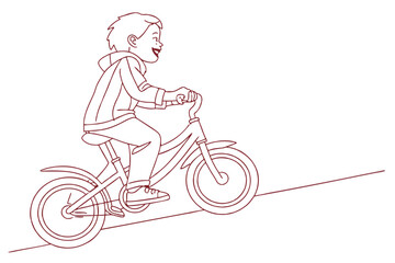 Obraz premium Playful Child on Bicycle Vector Art - Perfect for Kids Designs