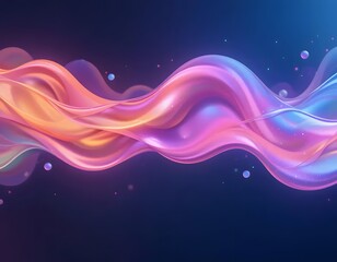 Modern colorful transparent fluid background, fluid neon wave curve glossy effect generative ai