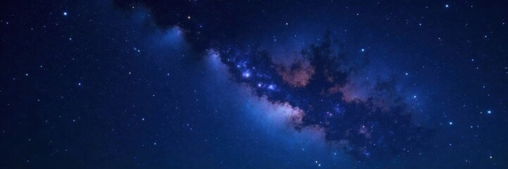 Fototapeta premium Shining stars scattered across the velvet blackness of a star-filled evening sky , galaxies, darkness