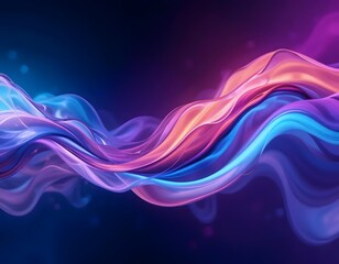 Modern colorful transparent fluid background, fluid neon wave curve glossy effect generative ai