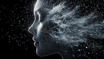 Abstract Representation of the Human Face with Particle Effects