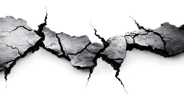 Cracked Black Ground with Split, Broken, Cleft, and Rift Patterns