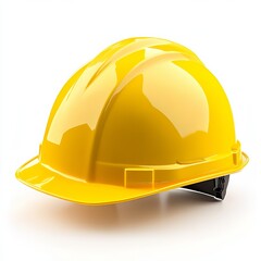 Fototapeta premium yellow helmet isolated on white