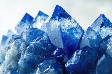 Lapis Lazuli Gemstone Displayed on Pristine Background - Bright Closeup of Crystal Beauty