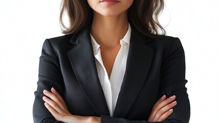 Business Woman Portrait Isolated on White Transparent Background – Professional Corporate Headshot for Branding & Marketing