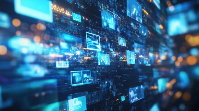 An AI powered system optimizing content curation by analyzing real time user engagement and content preferences, futuristic AI-driven media platform, Media technology style