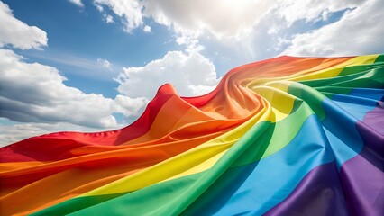 rainbow flag in the wind
