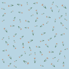 Floral background 9 for wrapping design, packaging or printing on textile, wallpaper. Vector illustration