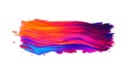 Abstract stroke of paint with various colors , cut out transparent
