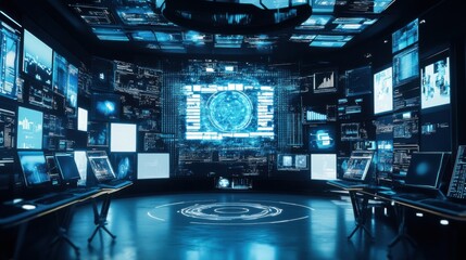 An AI powered system optimizing digital media production by analyzing real time audience engagement and content trends, futuristic AI-driven media production studio, Media technology style