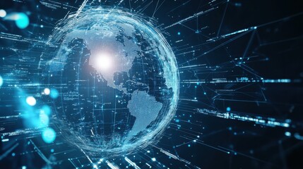 Fototapeta premium An AI powered system optimizing disaster risk assessment by analyzing real time environmental data, historical disaster trends, and vulnerability factors for improved risk management