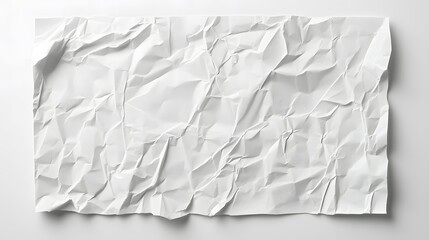 Obraz premium Crumpled white paper texture, wrinkled poster background.