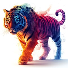 Glowing tiger cinematic concept artwork high resolution wallpaper