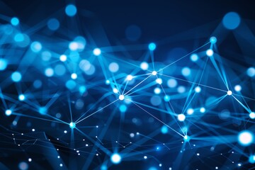 Obraz premium Ai driven data processing visualization abstract algorithm with interconnected nodes in neon colors