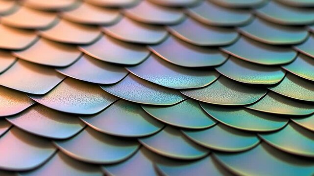Close-up of iridescent fish scales creating a vibrant texture, showcasing nature's beauty