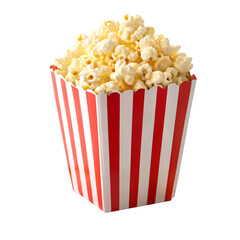 bucket of popcorn isolated on white background