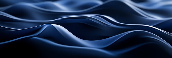 Fototapeta premium Elegant Smooth Wave Pattern in Deep Blue Tones for Background Use