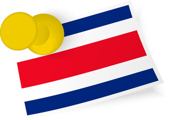Obraz premium Costa Rica Flag Pinned